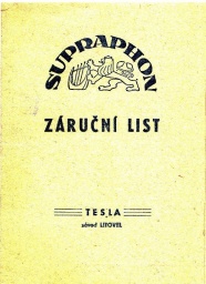 Supraphon-záruční list